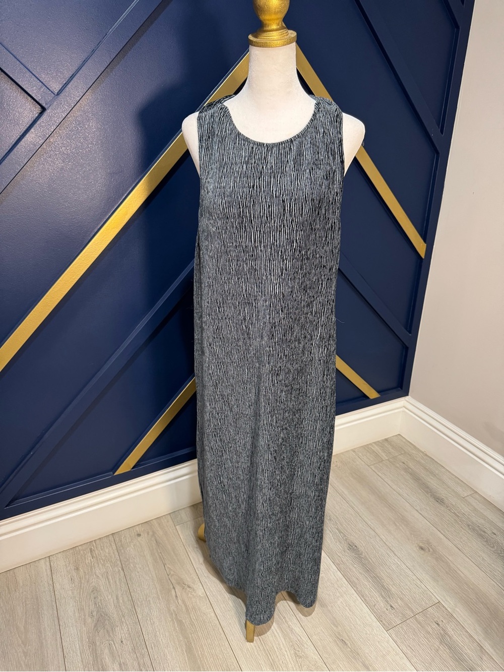 Anthropologie Heathered Black Maxi Tank Dress